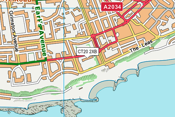 CT20 2XB map - OS VectorMap District (Ordnance Survey)