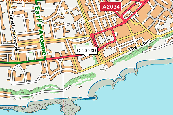 CT20 2XD map - OS VectorMap District (Ordnance Survey)