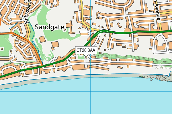 CT20 3AA map - OS VectorMap District (Ordnance Survey)