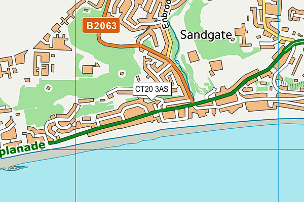 CT20 3AS map - OS VectorMap District (Ordnance Survey)