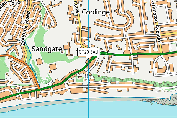 CT20 3AU map - OS VectorMap District (Ordnance Survey)