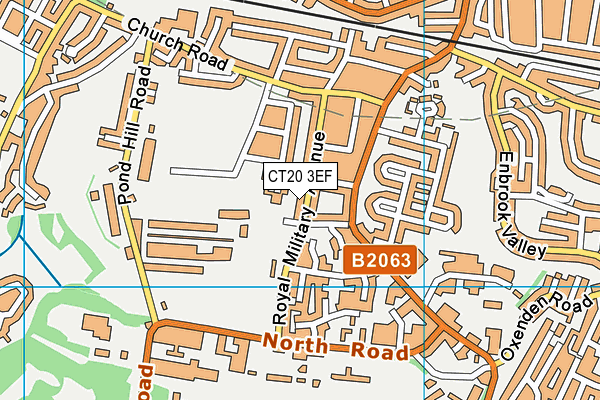 CT20 3EF map - OS VectorMap District (Ordnance Survey)