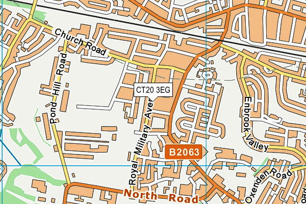 CT20 3EG map - OS VectorMap District (Ordnance Survey)