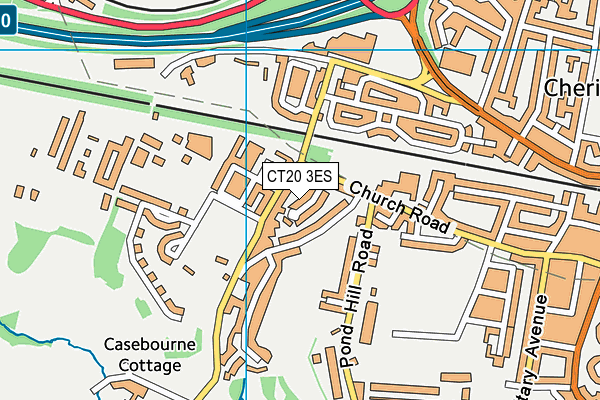 CT20 3ES map - OS VectorMap District (Ordnance Survey)