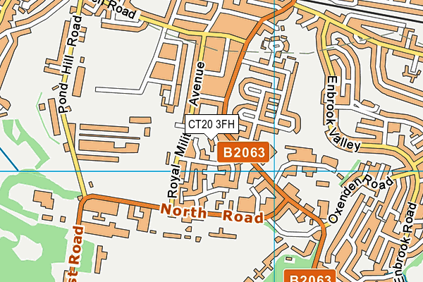 CT20 3FH map - OS VectorMap District (Ordnance Survey)