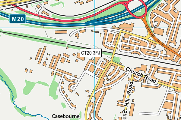 CT20 3FJ map - OS VectorMap District (Ordnance Survey)