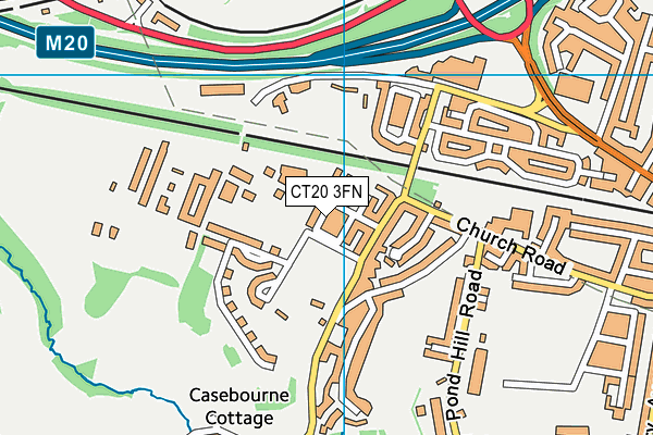 CT20 3FN map - OS VectorMap District (Ordnance Survey)