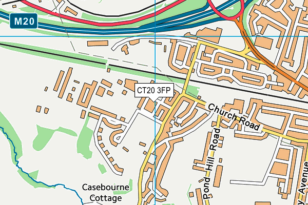 CT20 3FP map - OS VectorMap District (Ordnance Survey)