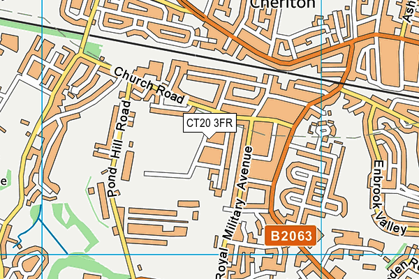CT20 3FR map - OS VectorMap District (Ordnance Survey)