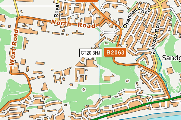 CT20 3HJ map - OS VectorMap District (Ordnance Survey)