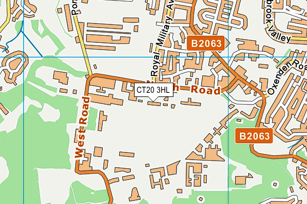 CT20 3HL map - OS VectorMap District (Ordnance Survey)