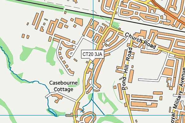 CT20 3JA map - OS VectorMap District (Ordnance Survey)