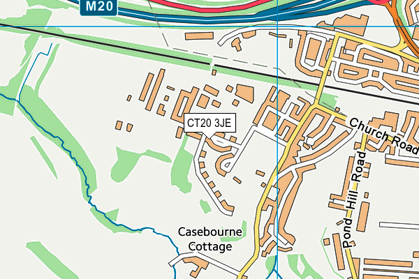 CT20 3JE map - OS VectorMap District (Ordnance Survey)