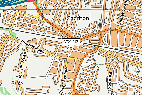 CT20 3JZ map - OS VectorMap District (Ordnance Survey)