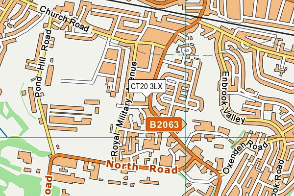 CT20 3LX map - OS VectorMap District (Ordnance Survey)