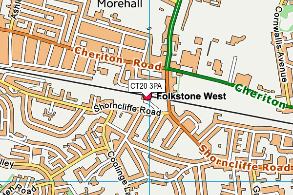 CT20 3PA map - OS VectorMap District (Ordnance Survey)