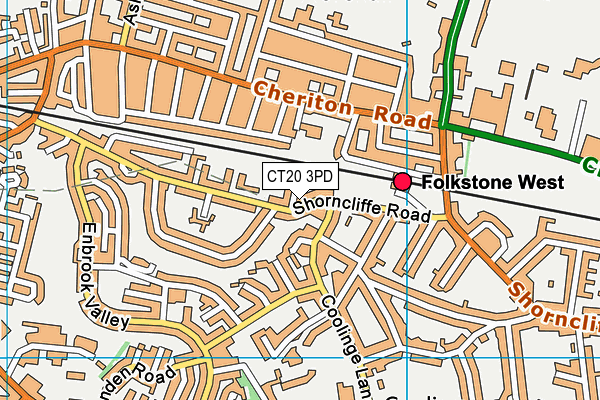 CT20 3PD map - OS VectorMap District (Ordnance Survey)