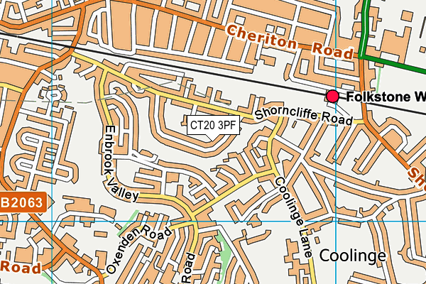 CT20 3PF map - OS VectorMap District (Ordnance Survey)