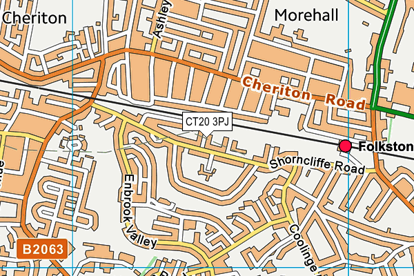 CT20 3PJ map - OS VectorMap District (Ordnance Survey)