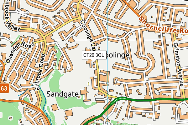 Sandgate Primary School map (CT20 3QU) - OS VectorMap District (Ordnance Survey)