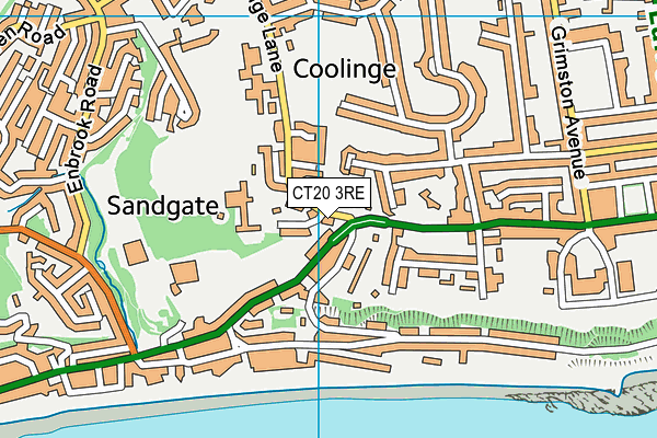 Westbourne map (CT20 3RE) - OS VectorMap District (Ordnance Survey)