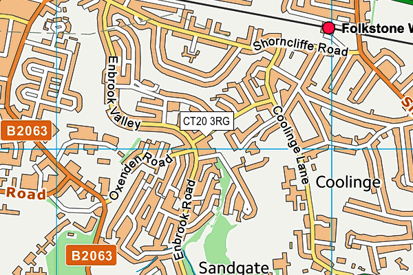 CT20 3RG map - OS VectorMap District (Ordnance Survey)