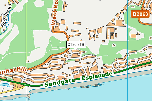 CT20 3TB map - OS VectorMap District (Ordnance Survey)