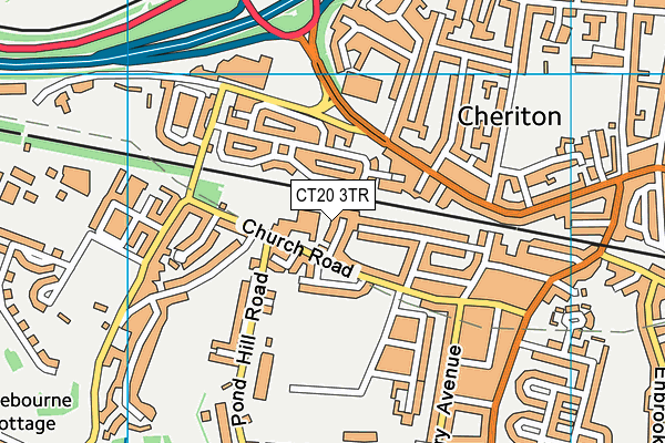 CT20 3TR map - OS VectorMap District (Ordnance Survey)