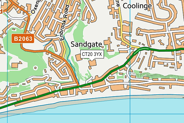 CT20 3YX map - OS VectorMap District (Ordnance Survey)