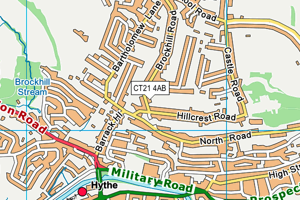 CT21 4AB map - OS VectorMap District (Ordnance Survey)