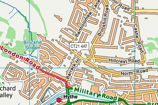 CT21 4AT map - OS VectorMap District (Ordnance Survey)