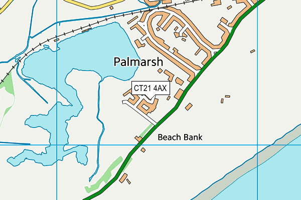 CT21 4AX map - OS VectorMap District (Ordnance Survey)