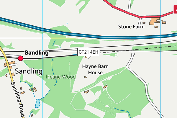 Hayne Barn Tennis Centre map (CT21 4EH) - OS VectorMap District (Ordnance Survey)