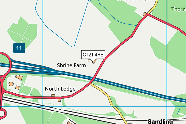 CT21 4HE map - OS VectorMap District (Ordnance Survey)