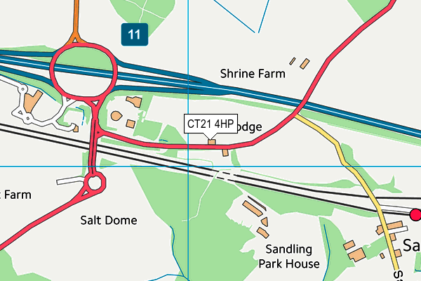 CT21 4HP map - OS VectorMap District (Ordnance Survey)