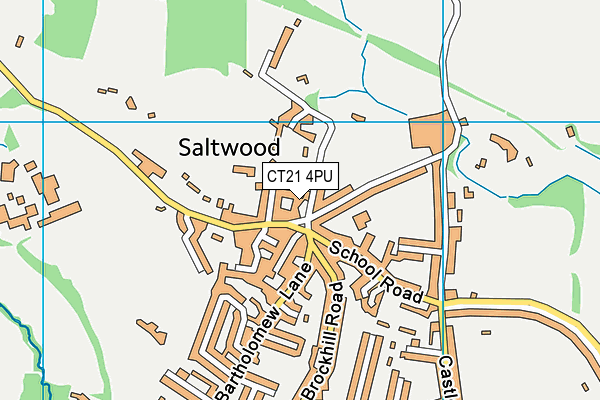 CT21 4PU map - OS VectorMap District (Ordnance Survey)