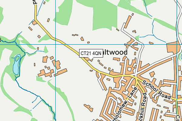 CT21 4QN map - OS VectorMap District (Ordnance Survey)