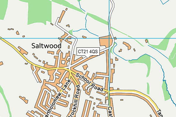 Saltwood CofE Primary School map (CT21 4QS) - OS VectorMap District (Ordnance Survey)