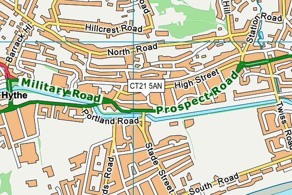 CT21 5AN map - OS VectorMap District (Ordnance Survey)