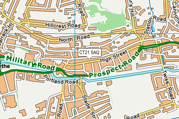 CT21 5AQ map - OS VectorMap District (Ordnance Survey)