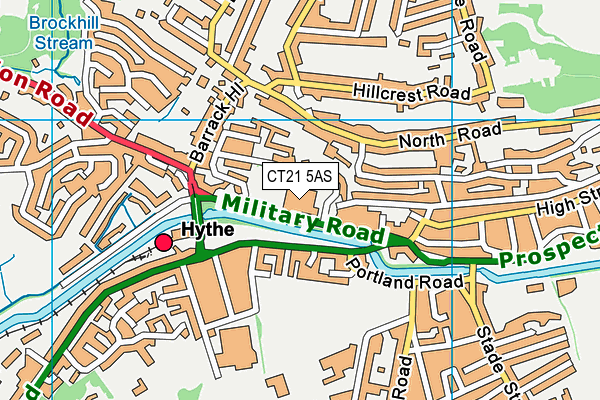 CT21 5AS map - OS VectorMap District (Ordnance Survey)