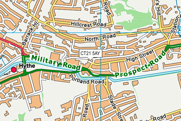 CT21 5AY map - OS VectorMap District (Ordnance Survey)