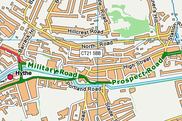 CT21 5BB map - OS VectorMap District (Ordnance Survey)