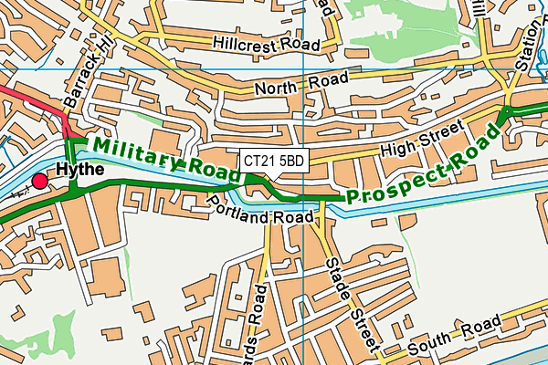 CT21 5BD map - OS VectorMap District (Ordnance Survey)