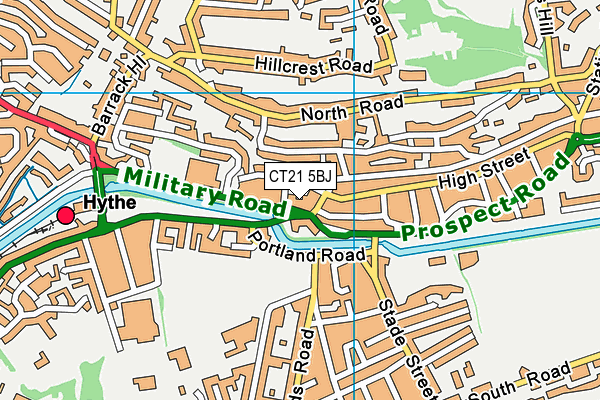 CT21 5BJ map - OS VectorMap District (Ordnance Survey)