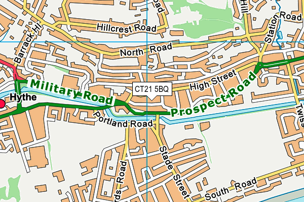 CT21 5BQ map - OS VectorMap District (Ordnance Survey)