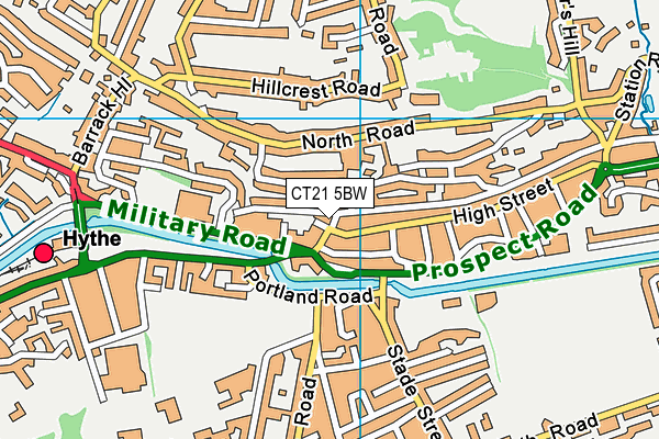 CT21 5BW map - OS VectorMap District (Ordnance Survey)