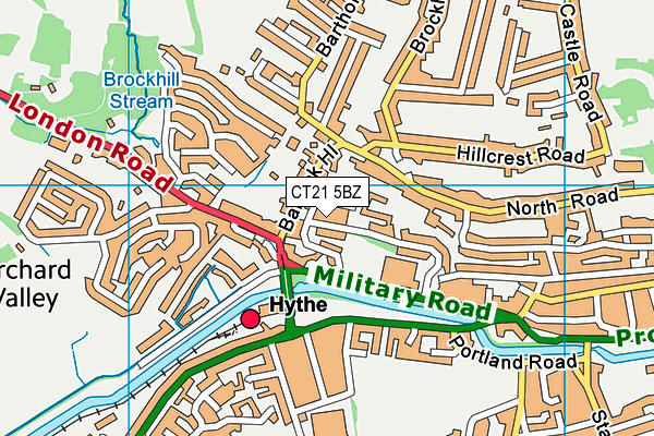 CT21 5BZ map - OS VectorMap District (Ordnance Survey)