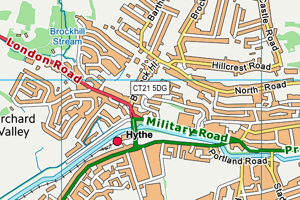 CT21 5DG map - OS VectorMap District (Ordnance Survey)