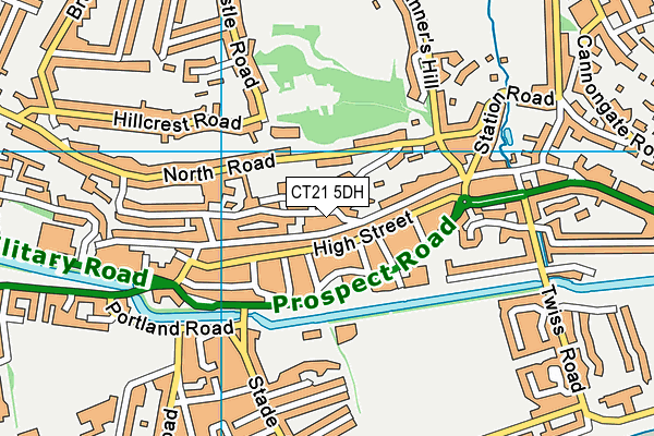 CT21 5DH map - OS VectorMap District (Ordnance Survey)